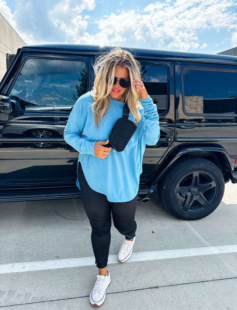 Allie Athleisure Top (Blue)/Ships in 1 week