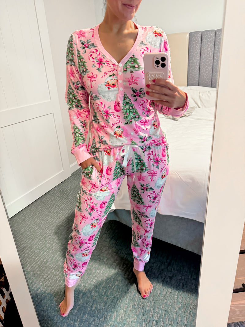 Pink Christmas Butter PJ Set