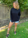 Organic Cotton Boyfriend Top (Black)