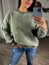 Essential Mineral Wash Sweatshirt (Olive)