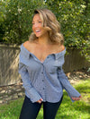 Off The Shoulder Working Button Down