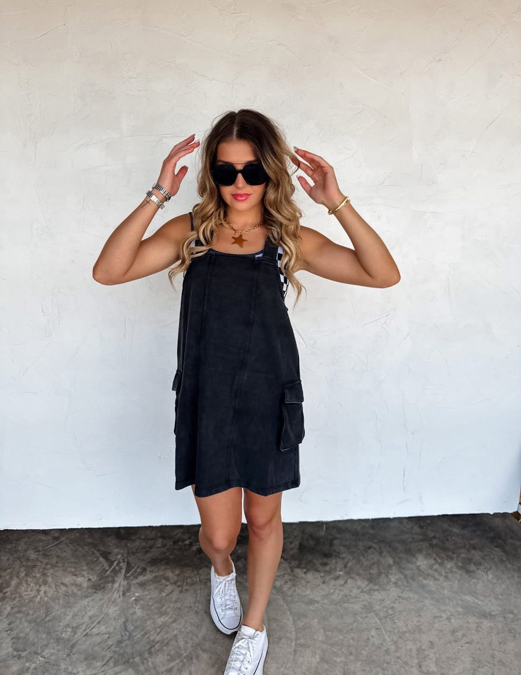 Millie Overall Dress (Charcoal)