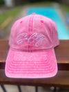 Salty Embroidered Acid Wash Cap (Pink)