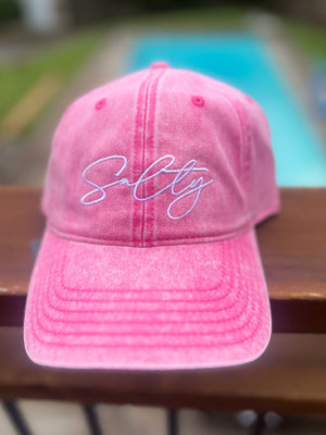 Salty Embroidered Acid Wash Cap (Pink)
