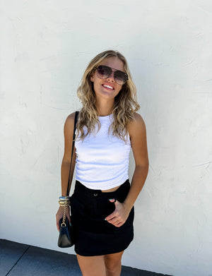 Taylor Ribbed Tank (White)