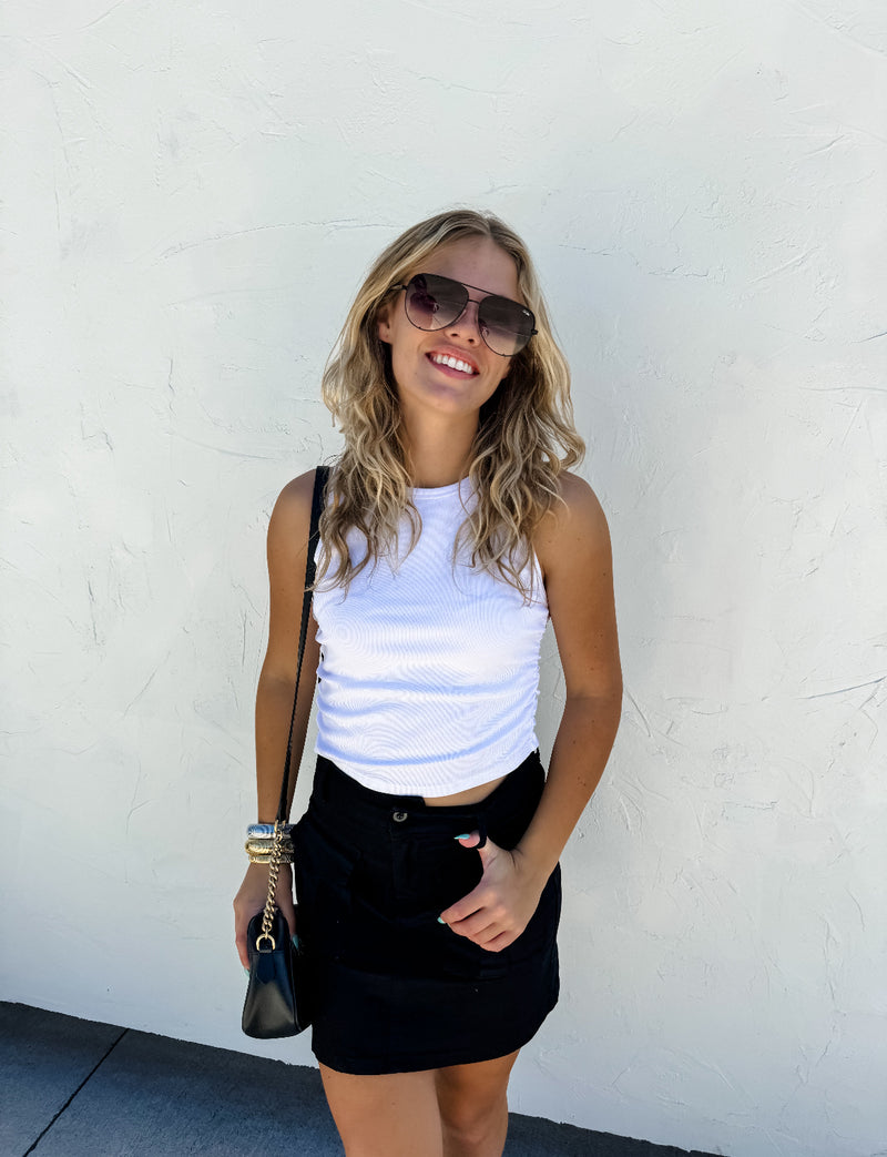 Taylor Ribbed Tank (White)