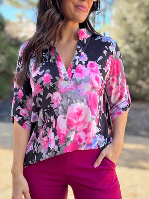 Maggie Floral Blouse (Wrinkle Resistant)