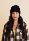 Friendly Embroidered & Ribbed Knit Beanie