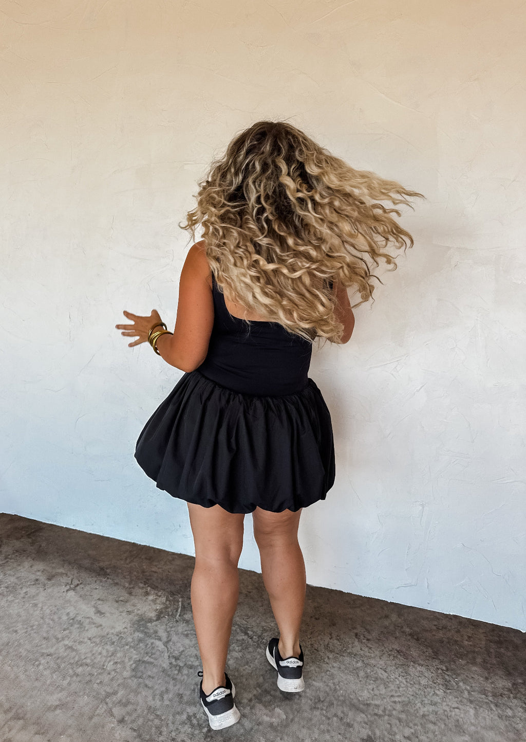 Bubble Skort Dress (Black)