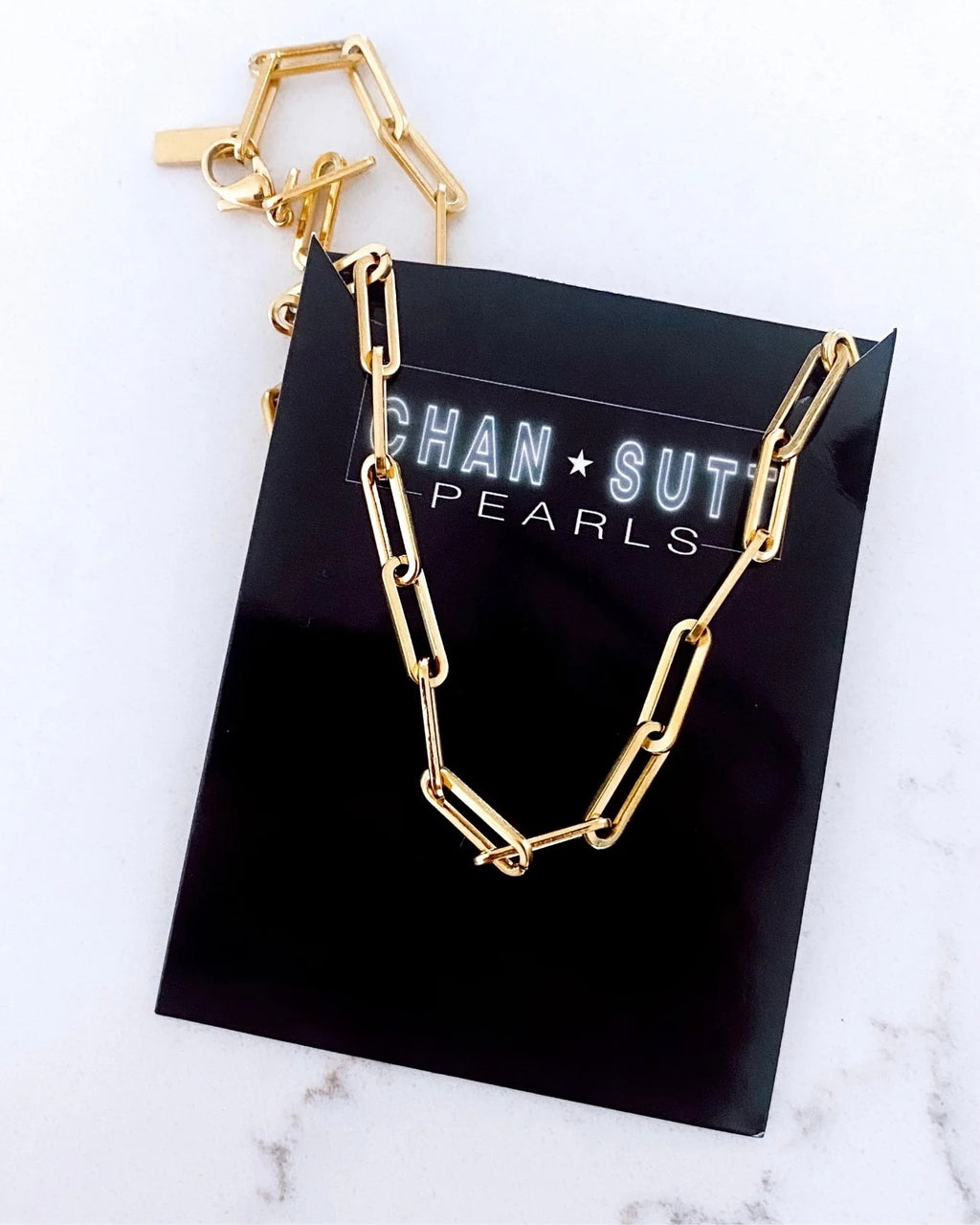 18K Gold Plated Classic Paper Clip Necklace