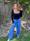 Just In Time Built In Bra Square Neck Top