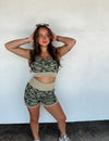 Camo Girl Bra & Biker Shorts Set