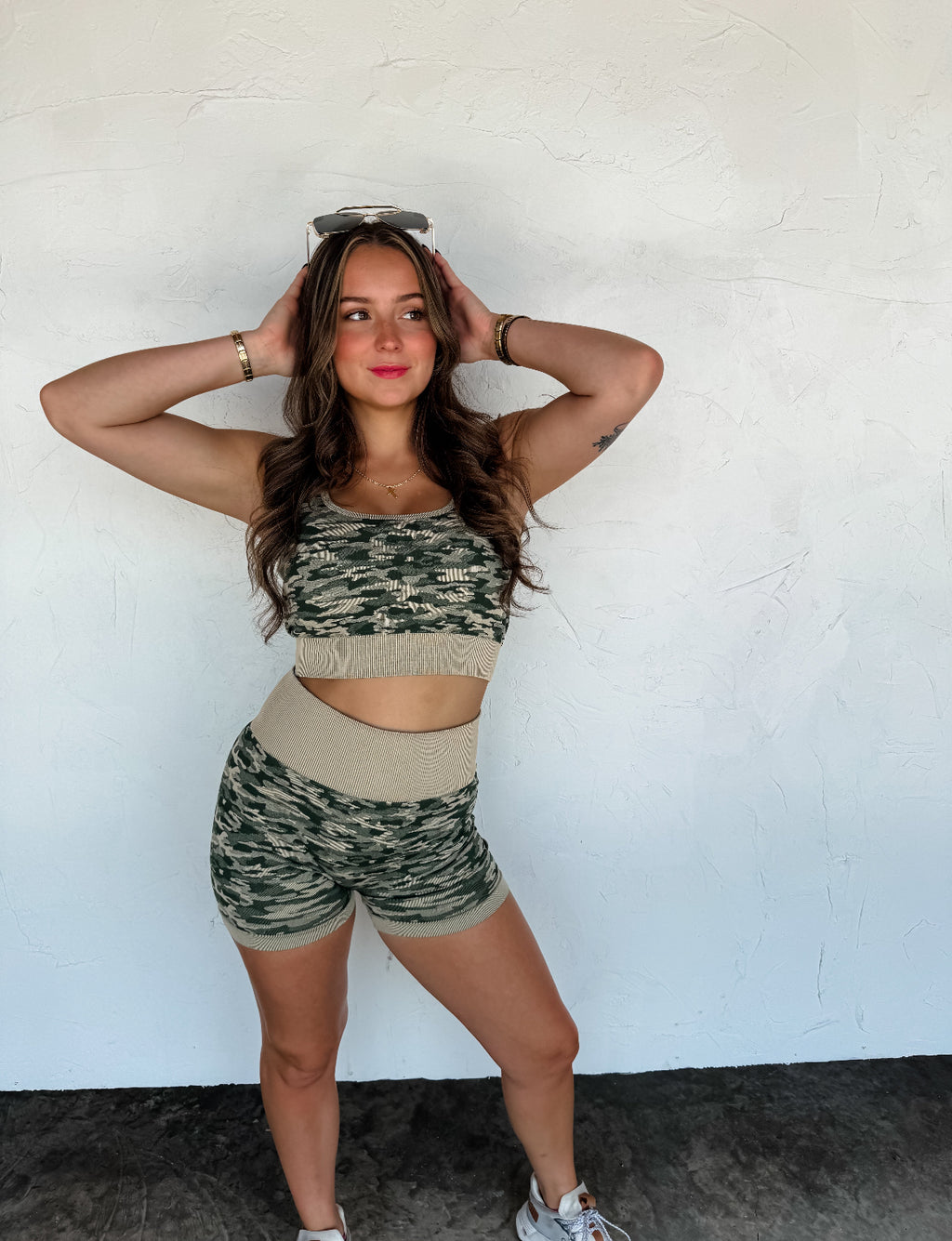 Camo Girl Bra & Biker Shorts Set