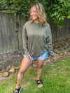 Organic Cotton Boyfriend Top (Army Green)