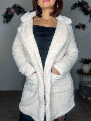 Stay Cozy Sherpa Coat (Cream)