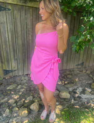 Ready To Swoon Off The Shoulder Pink Dress