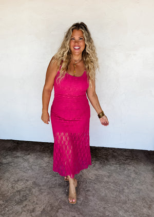 Lorelei Lace Dress (Pink)/ Pre-Order/ Ships in 2 Weeks