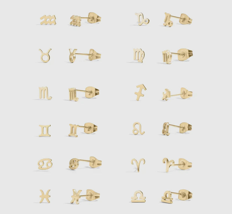 Zodiac Earrings (Gold)