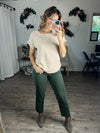 Kathleen Straight Cropped Jeans (Dark Olive)