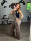 Leopard Ribbed Overalls