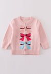 Girls Bow Pink Cardigan/Pre-Order/ ETA: About 2 weeks