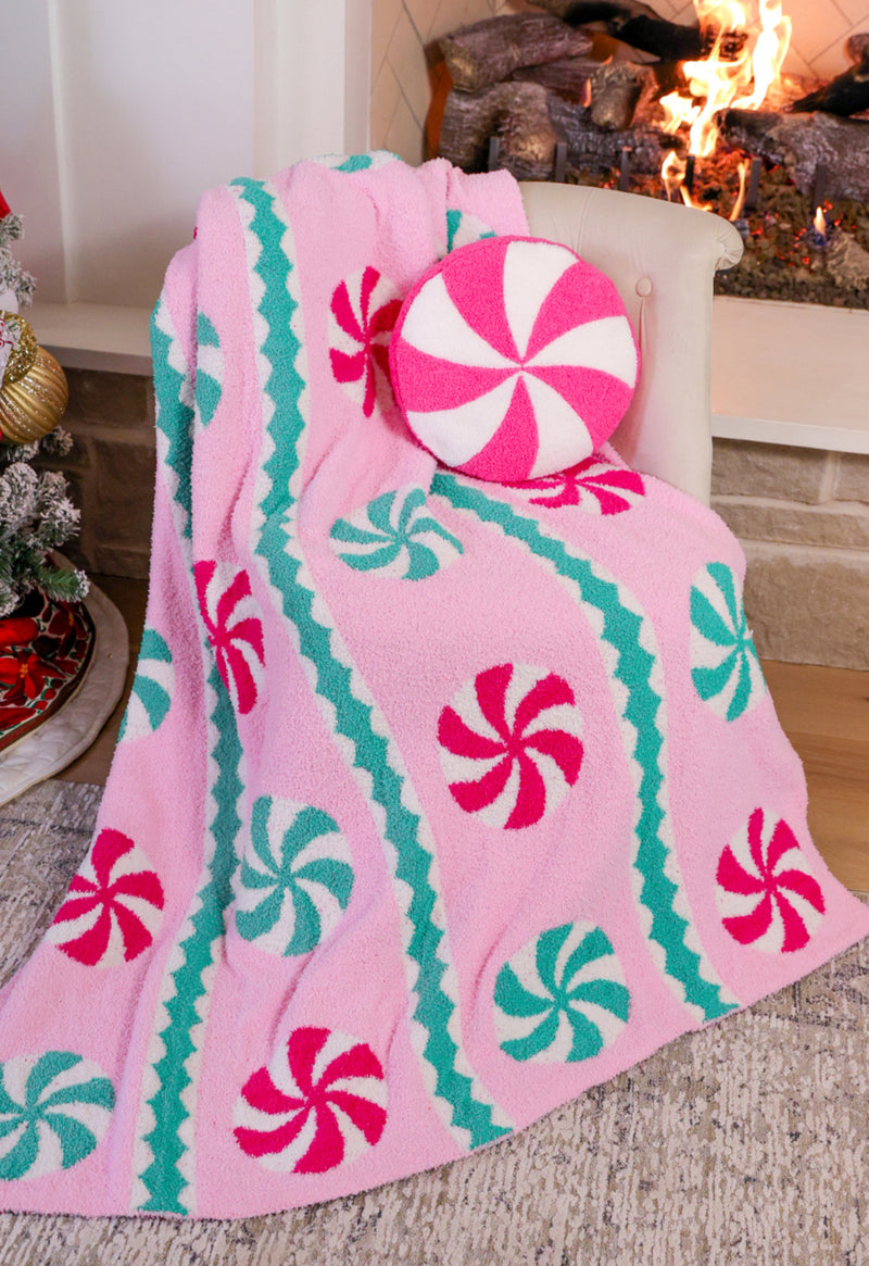 Pink Peppermint Cloud Blanket