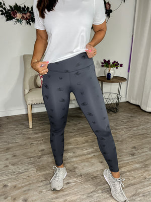 Skull Foil High Waisted Leggings