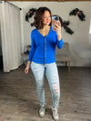 The Lisa Snap Button Cardigan (Ocean Blue)