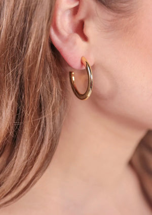 Simple Gold Plated Hoops (Medium Size)