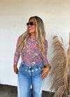 Floral Fusion Mesh Top