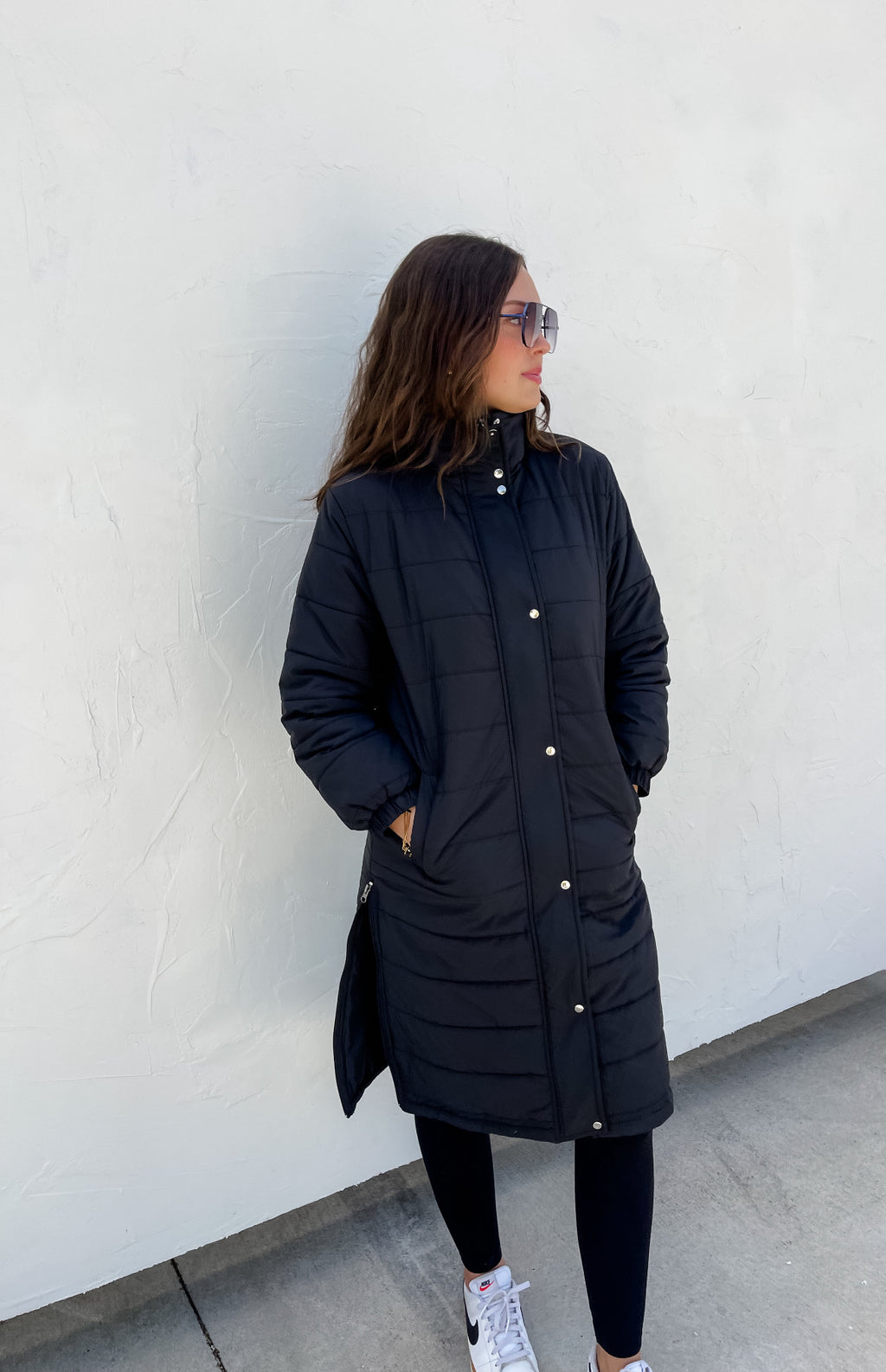 London Long Puffer Coat (Black)