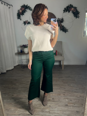 Don’t Look Back Cropped Pants (Hunter Green