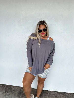 Allie Athleisure Top (Grey)