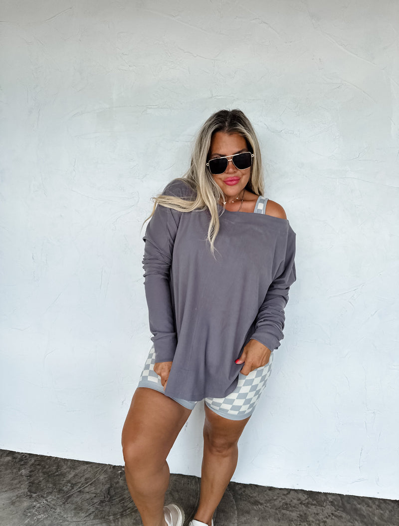 Allie Athleisure Top (Grey)