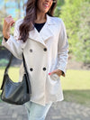 Blake Faux Suede Trench Coat (Ivory)