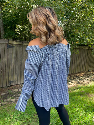 Off The Shoulder Working Button Down