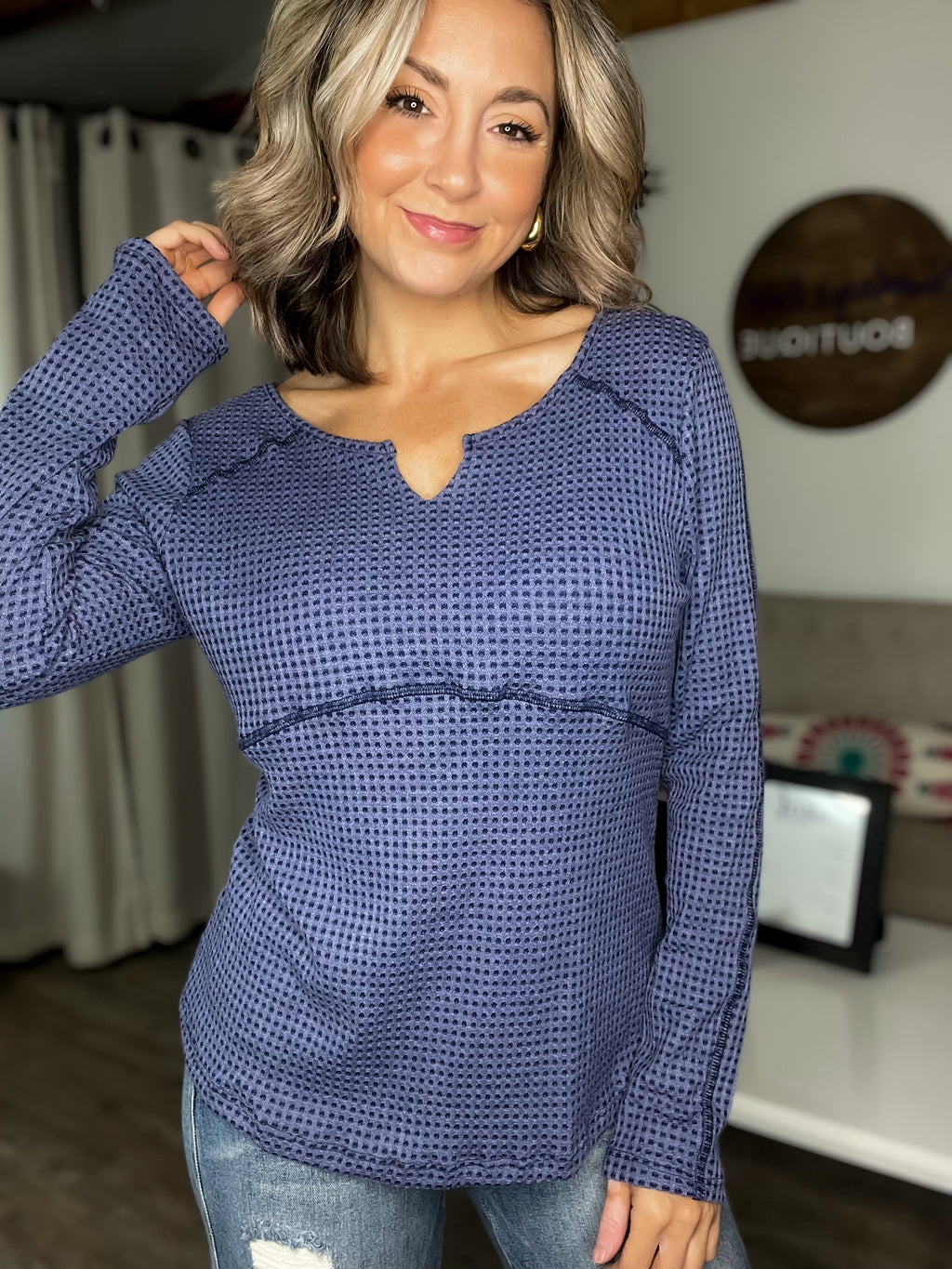 Won’t Let You Down Waffle Knit Top