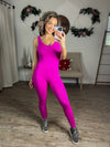Ready To Roll Ribbed Bodysuit (Neon Hot Pink)