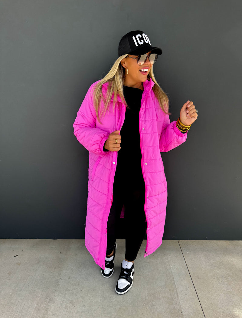 London Long Puffer Coat (Hot Pink)/ Pre-Order/ ETA: 10-10