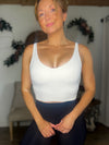 Holding Up Padded Workout Tank