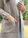 Tailored Look Cardigan (Heathered Beige)