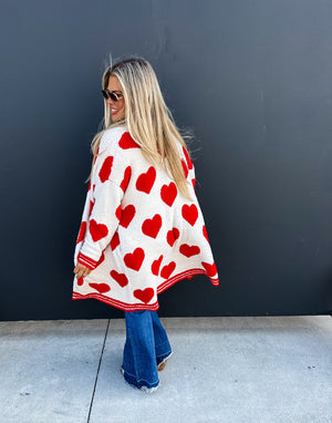 Heart So Full Reversible Cloud Cardigan (Red)