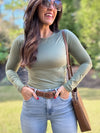 Peachy Feel Top (Light Olive)