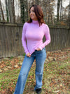 Raelynn Lightweight Turtleneck Sweater (Mauve)