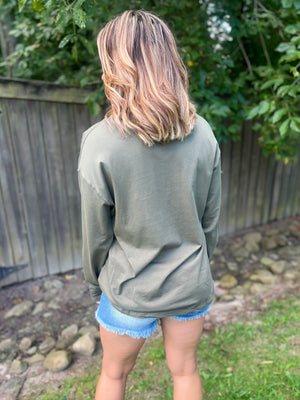 Organic Cotton Boyfriend Top (Army Green)