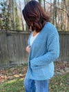 Dust Blue Popcorn Cardigan