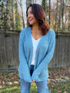 Dust Blue Popcorn Cardigan