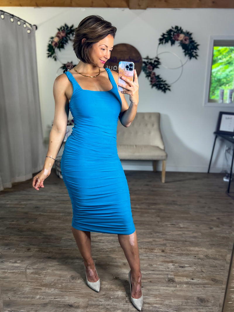 Mariah Mesh Ruched Dress L Mariah Mesh Ruched Dress L