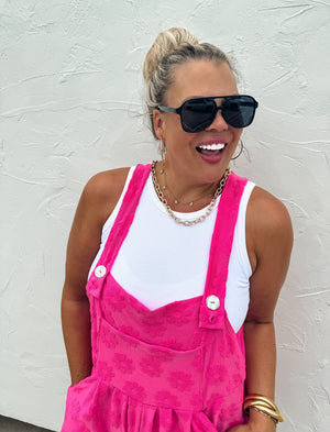 Darlin’ Daisy Terry Overalls (Pink) / Ships