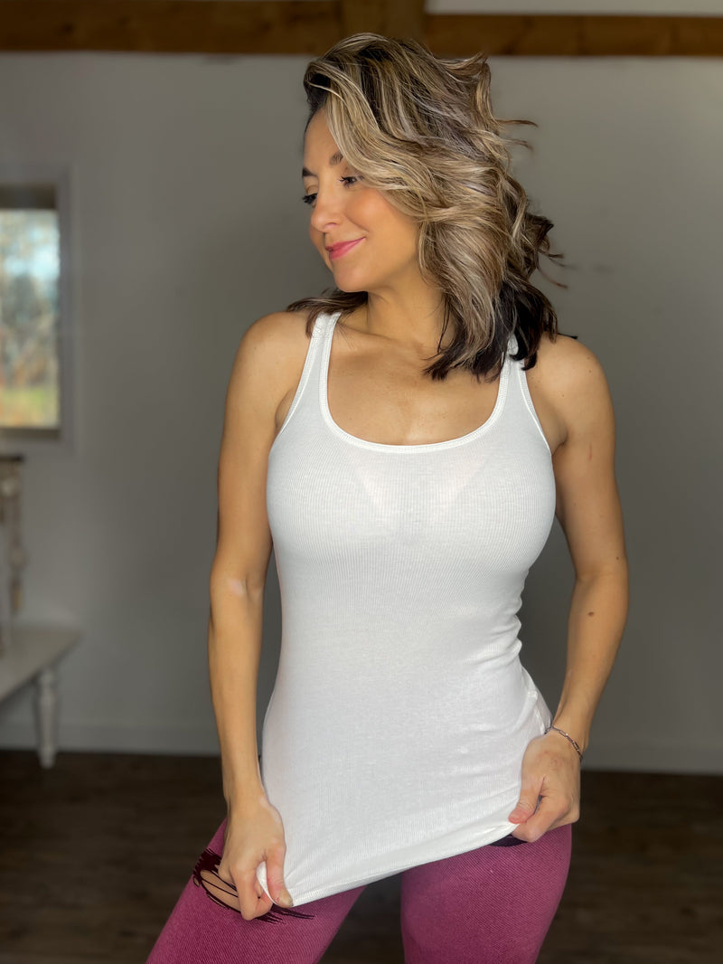 The Classic Ribbed Tank (White)
